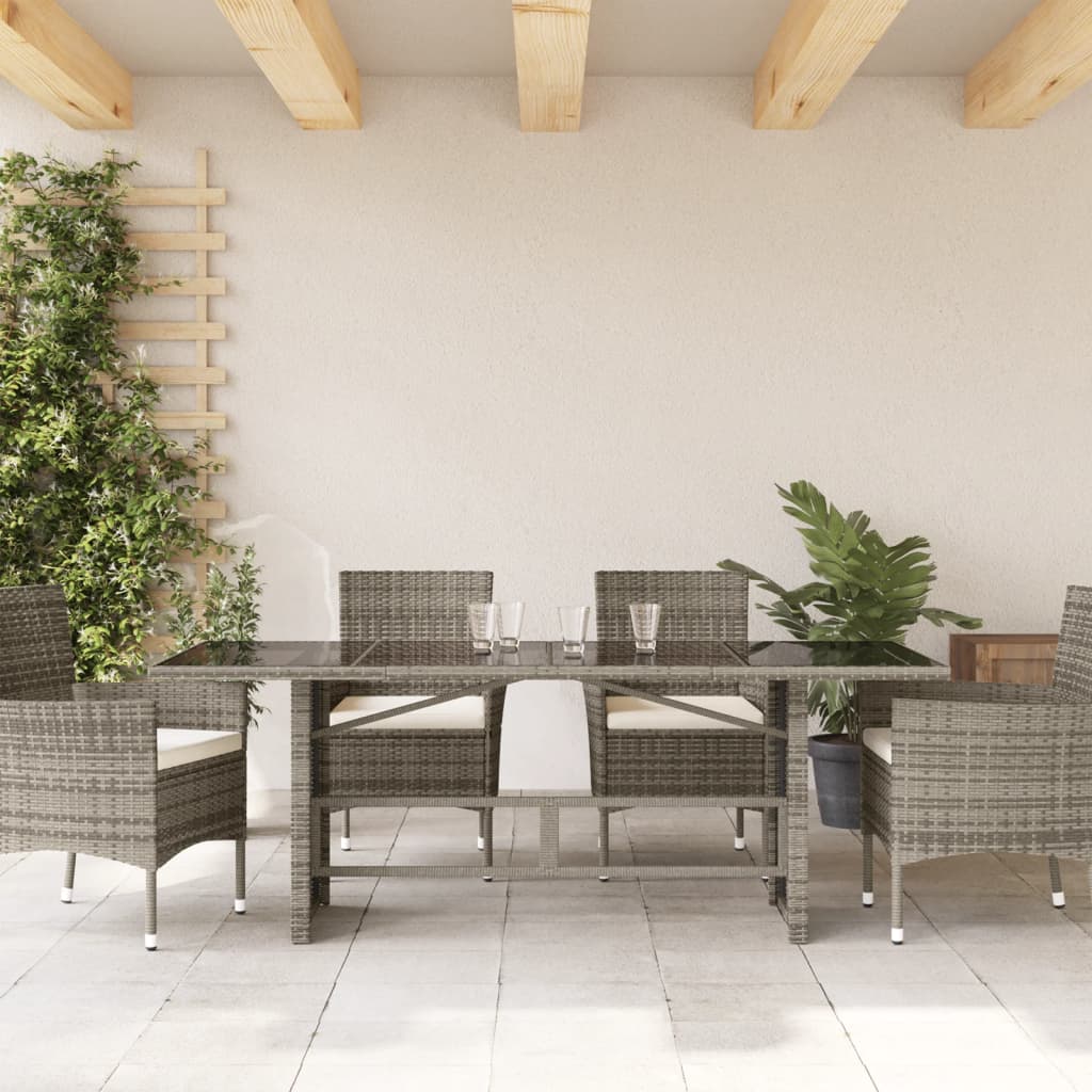 Garden Table | Grey | Poly Rattan | Large | Durable | Garden Table