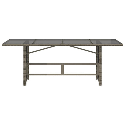 Garden Table | Grey | Poly Rattan | Large | Durable | Garden Table