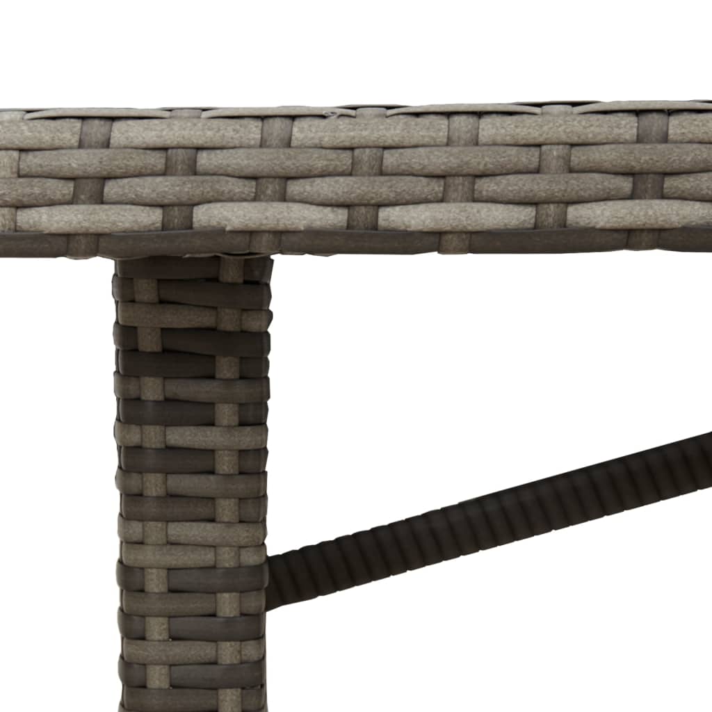 Garden Table | Grey | Poly Rattan | Large | Durable | Garden Table