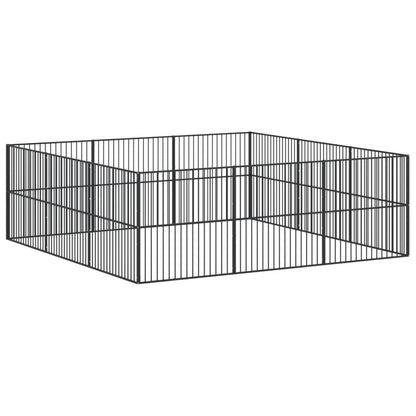 Dog Playpen 12 Panels Black Galvanised Steel