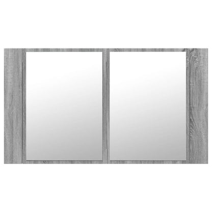 LED Bathroom Mirror Cabinet Grey Sonoma 80x12x45 cm Acrylic