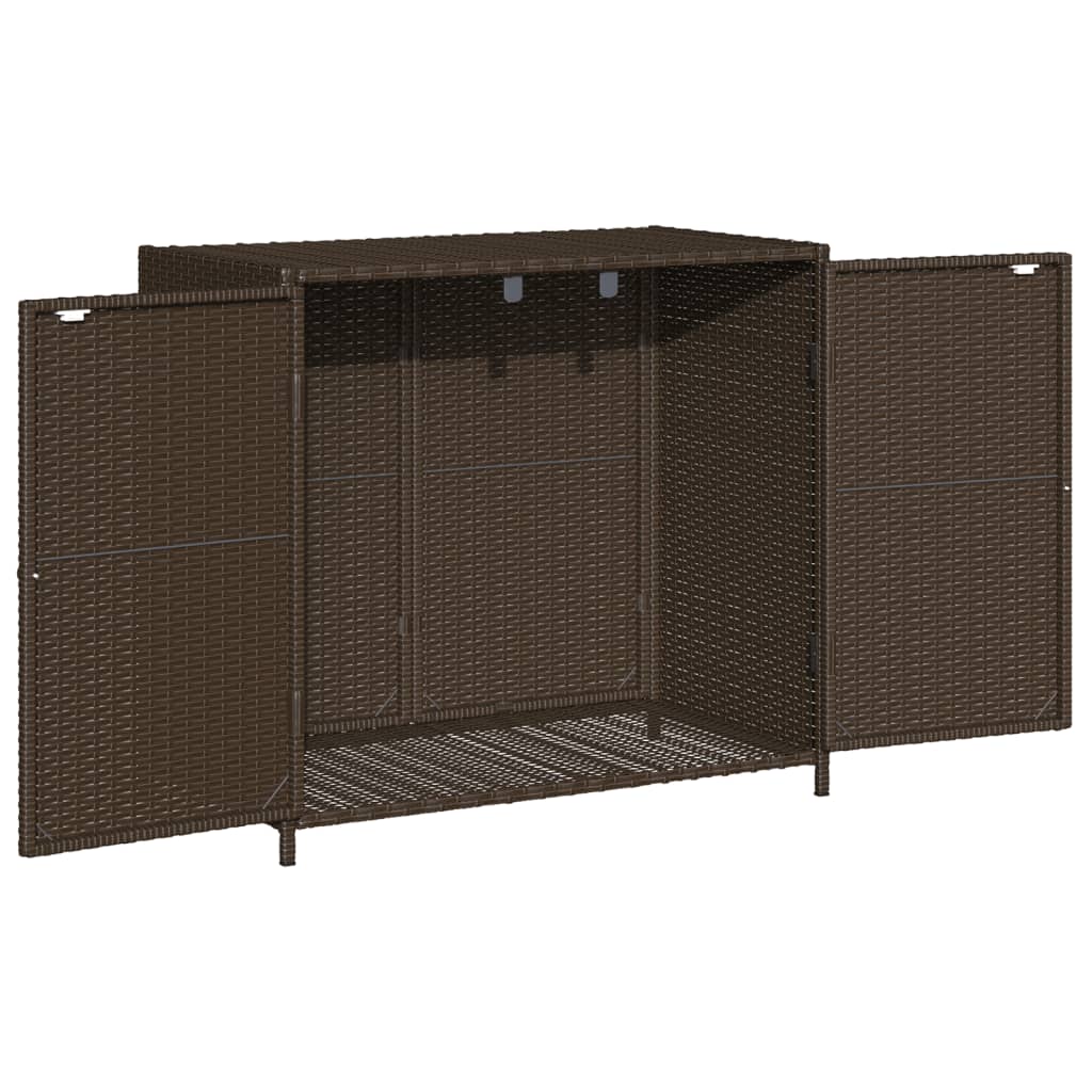 Garden Storage Cabinet Brown 83x45x76 cm Poly Rattan