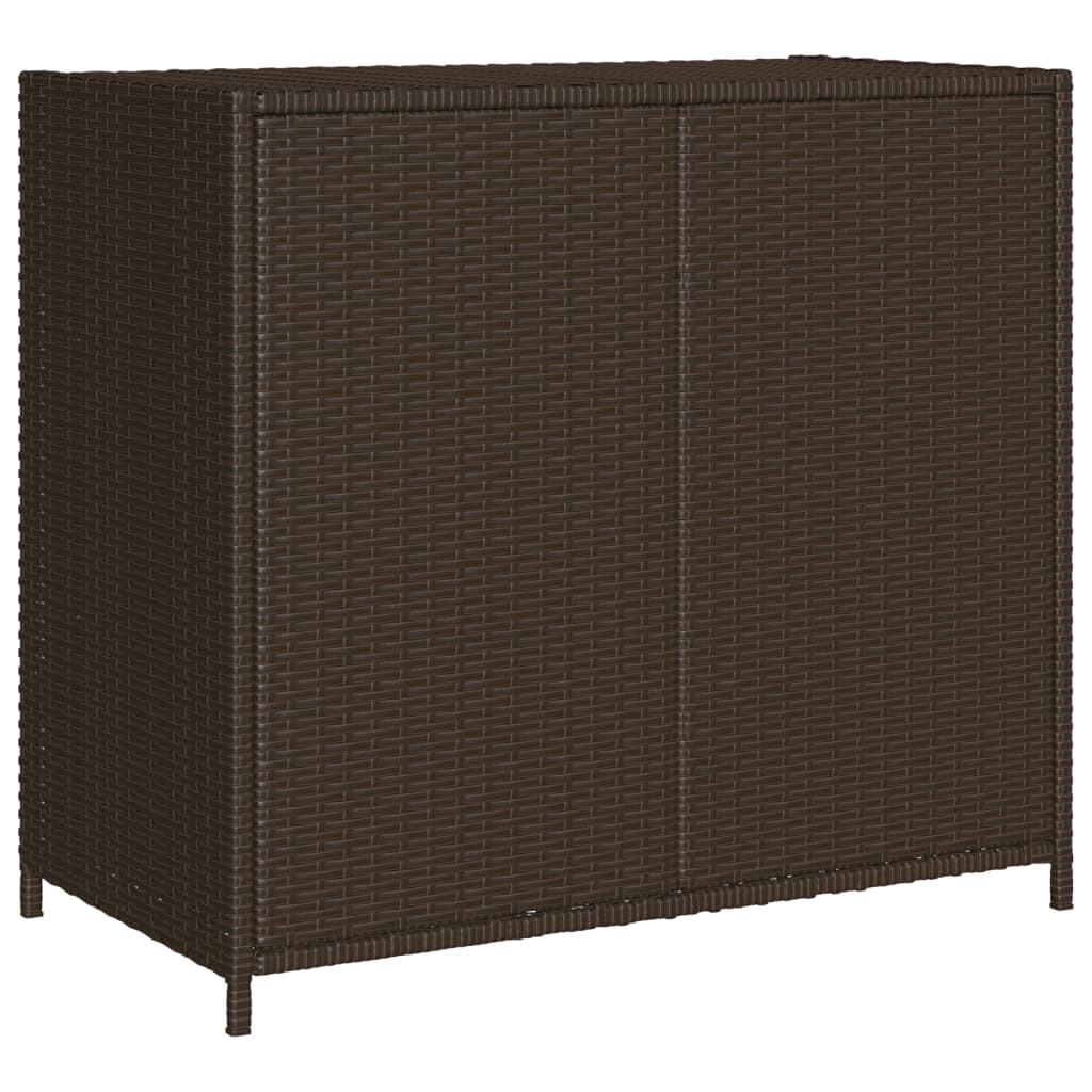 Garden Storage Cabinet Brown 83x45x76 cm Poly Rattan