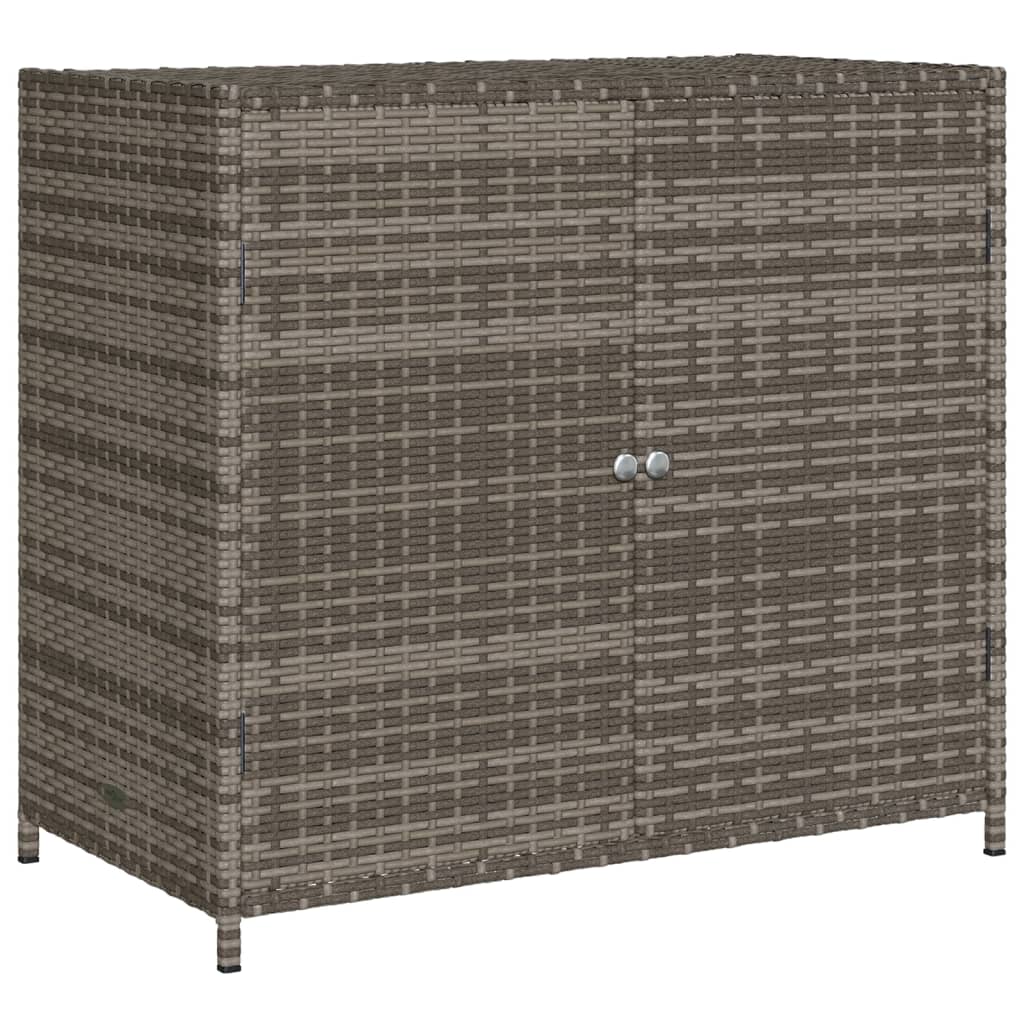 Garden Storage Cabinet Grey 83x45x76 cm Poly Rattan