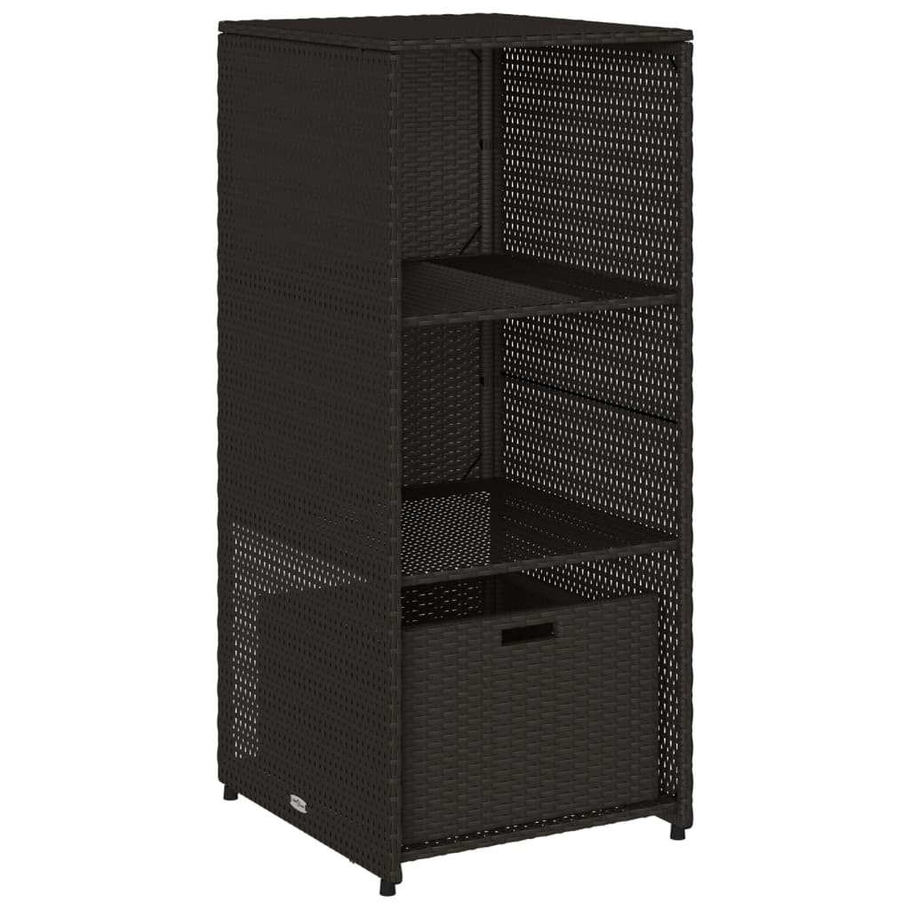 Garden Storage Cabinet Black 50x55x115 cm Poly Rattan