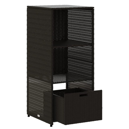 Garden Storage Cabinet Black 50x55x115 cm Poly Rattan