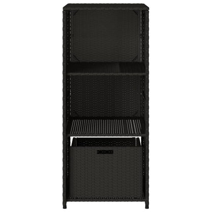 Garden Storage Cabinet Black 50x55x115 cm Poly Rattan