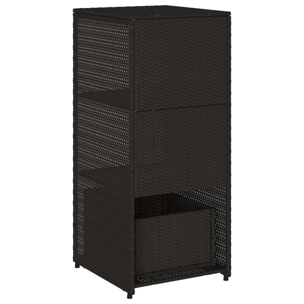 Garden Storage Cabinet Black 50x55x115 cm Poly Rattan