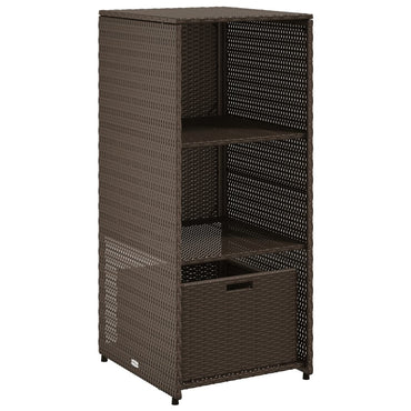 Garden Storage Cabinet Brown 50x55x115 cm Poly Rattan