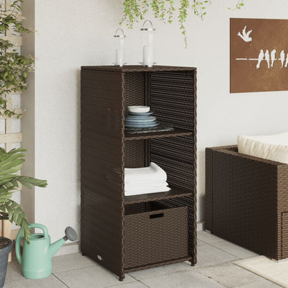 Garden Storage Cabinet Brown 50x55x115 cm Poly Rattan