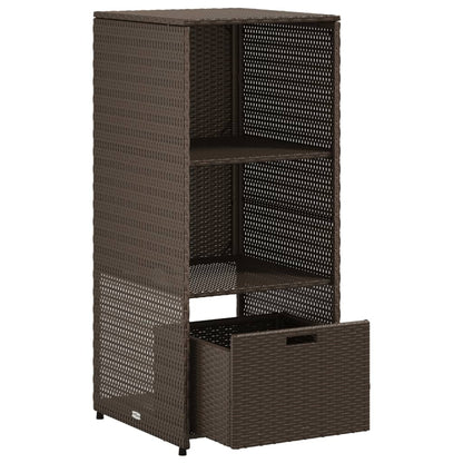 Garden Storage Cabinet Brown 50x55x115 cm Poly Rattan