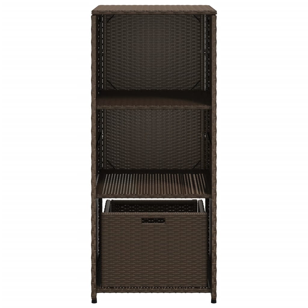 Garden Storage Cabinet Brown 50x55x115 cm Poly Rattan