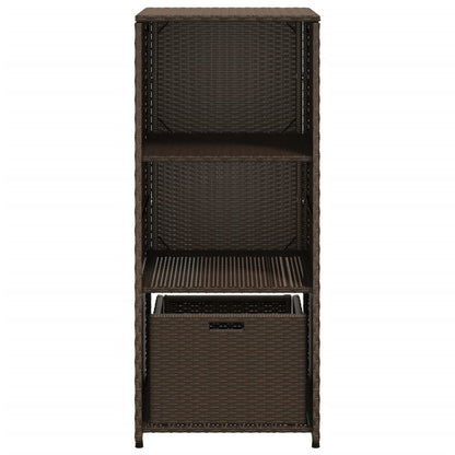 Garden Storage Cabinet Brown 50x55x115 cm Poly Rattan