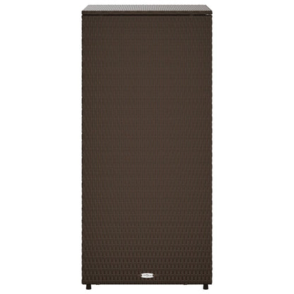 Garden Storage Cabinet Brown 50x55x115 cm Poly Rattan