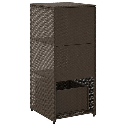 Garden Storage Cabinet Brown 50x55x115 cm Poly Rattan