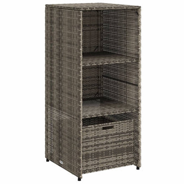 Garden Storage Cabinet Grey 50x55x115 cm Poly Rattan