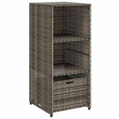 Garden Storage Cabinet Grey 50x55x115 cm Poly Rattan