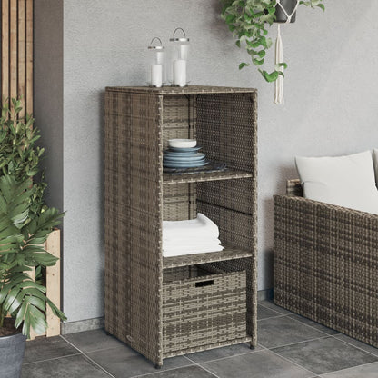 Garden Storage Cabinet Grey 50x55x115 cm Poly Rattan