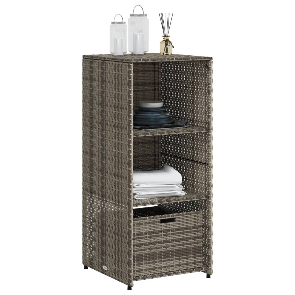 Garden Storage Cabinet Grey 50x55x115 cm Poly Rattan