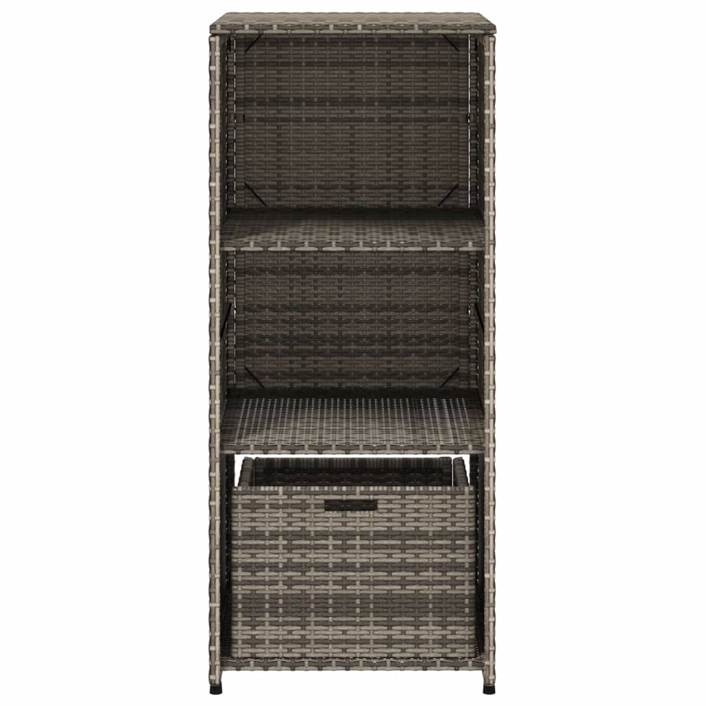 Garden Storage Cabinet Grey 50x55x115 cm Poly Rattan