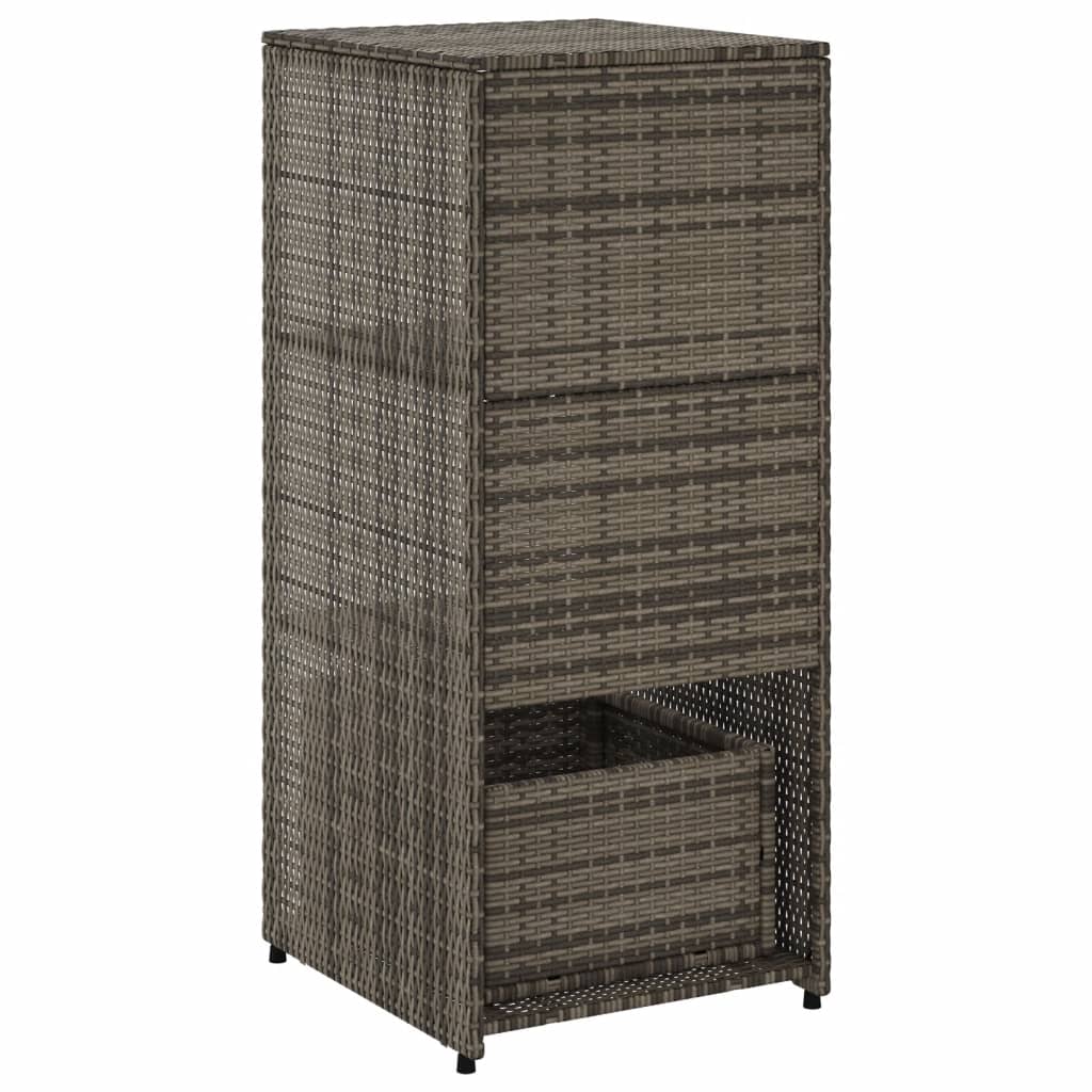 Garden Storage Cabinet Grey 50x55x115 cm Poly Rattan