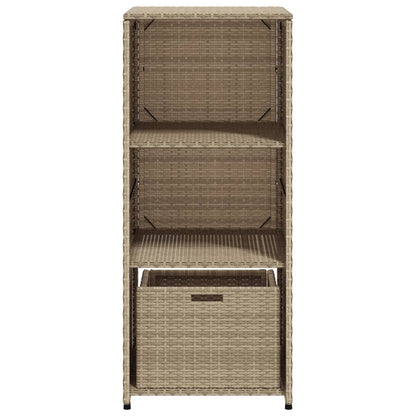 Garden Storage Cabinet Beige 50x55x115 cm Poly Rattan
