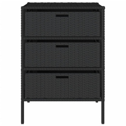 Garden Storage Cabinet Black 55x59x80 cm Poly Rattan