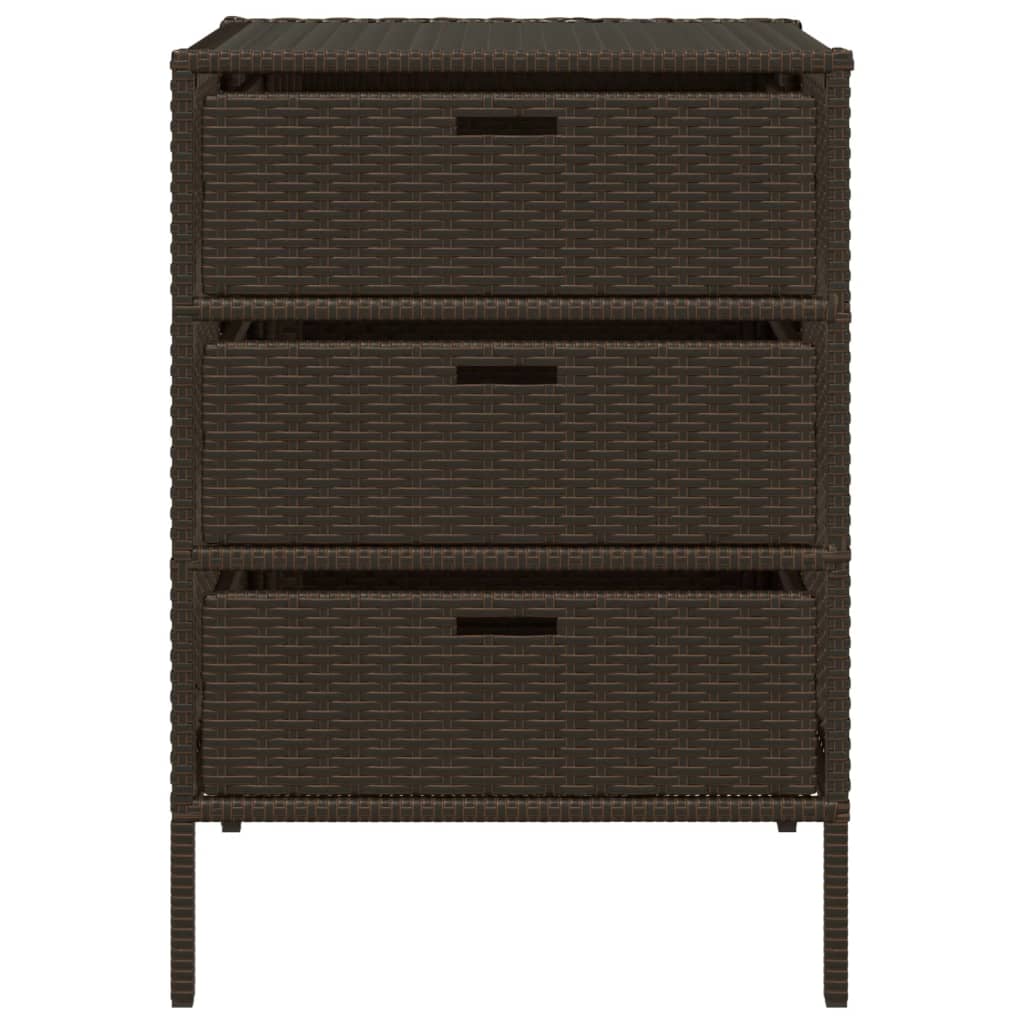 Garden Storage Cabinet Brown 55x59x80 cm Poly Rattan