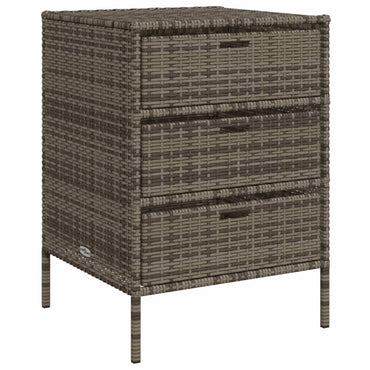 Garden Storage Cabinet Grey 55x59x80 cm Poly Rattan