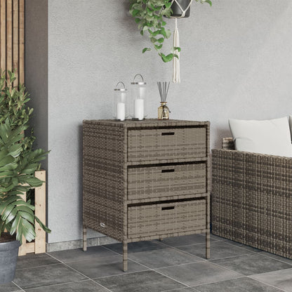 Garden Storage Cabinet Grey 55x59x80 cm Poly Rattan