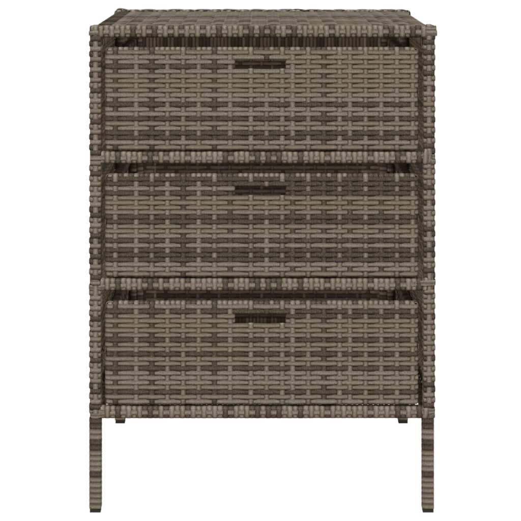 Garden Storage Cabinet Grey 55x59x80 cm Poly Rattan