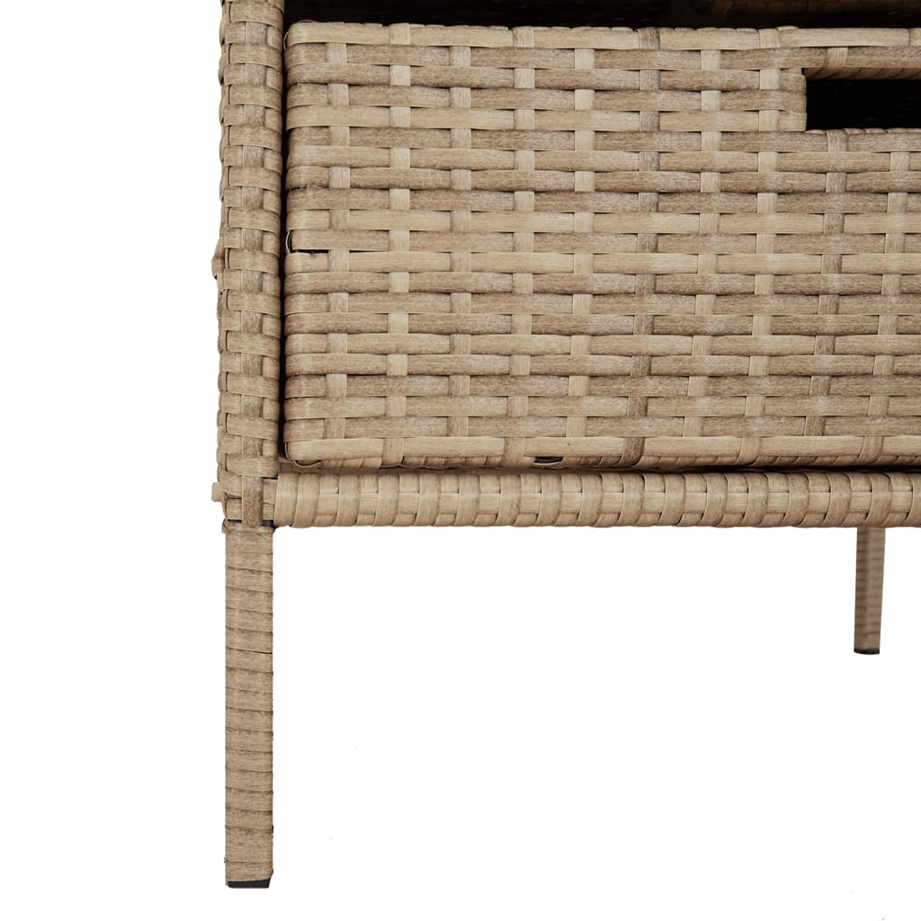 Garden Storage Cabinet Beige 55x59x80 cm Poly Rattan