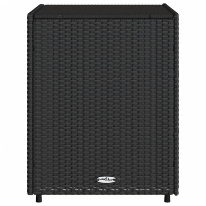 Garden Storage Cabinet Black 55x59x69 cm Poly Rattan