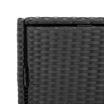 Garden Storage Cabinet Black 55x59x69 cm Poly Rattan