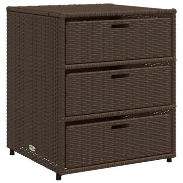 Garden Storage Cabinet Brown 55x59x69 cm Poly Rattan