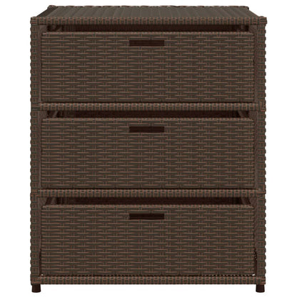 Garden Storage Cabinet Brown 55x59x69 cm Poly Rattan