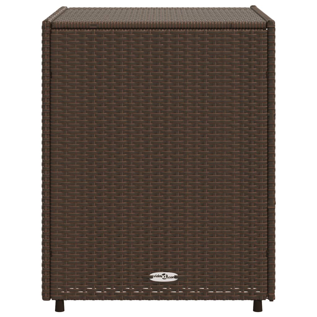 Garden Storage Cabinet Brown 55x59x69 cm Poly Rattan