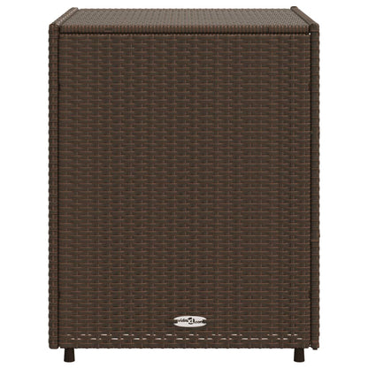 Garden Storage Cabinet Brown 55x59x69 cm Poly Rattan