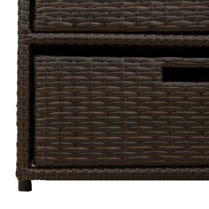 Garden Storage Cabinet Brown 55x59x69 cm Poly Rattan