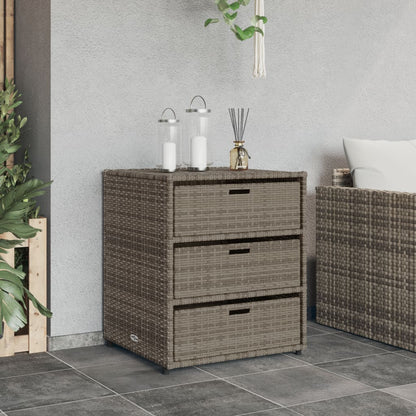 Garden Storage Cabinet Grey 55x59x69 cm Poly Rattan