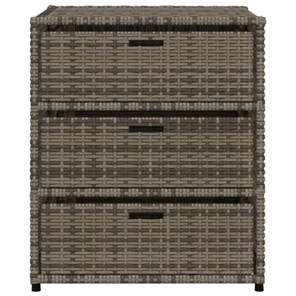 Garden Storage Cabinet Grey 55x59x69 cm Poly Rattan