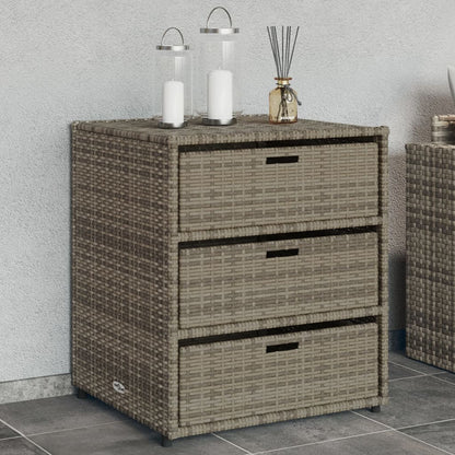 Garden Storage Cabinet Grey 55x59x69 cm Poly Rattan