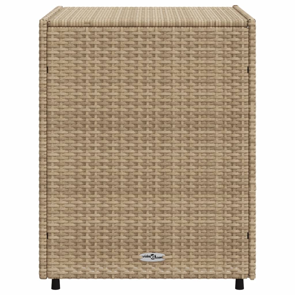 Garden Storage Cabinet Beige 55x59x69 cm Poly Rattan