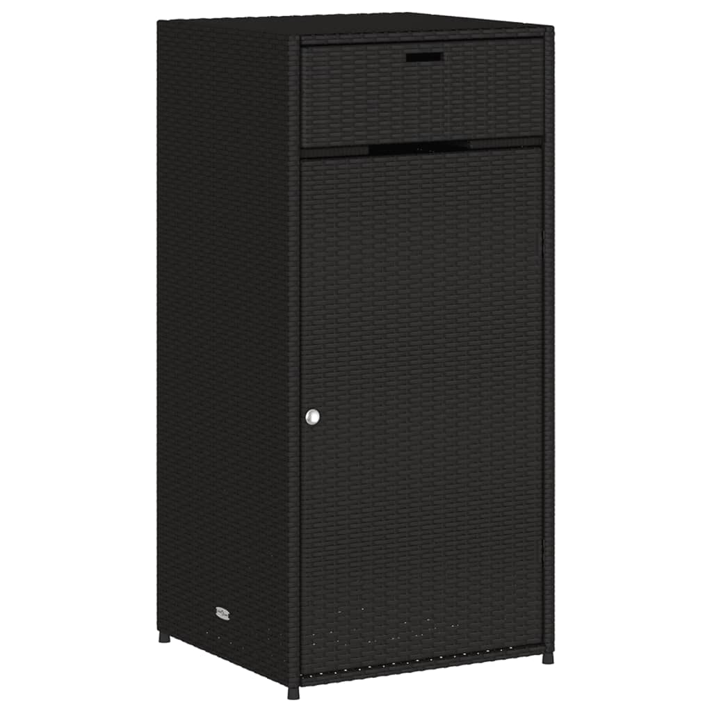 Garden Storage Cabinet Black 55x55x111 cm Poly Rattan