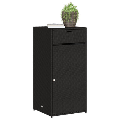 Garden Storage Cabinet Black 55x55x111 cm Poly Rattan