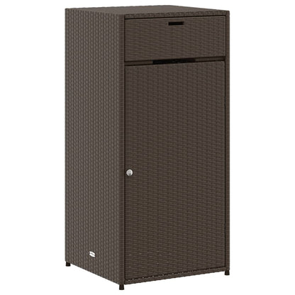 Garden Storage Cabinet Brown 55x55x111 cm Poly Rattan