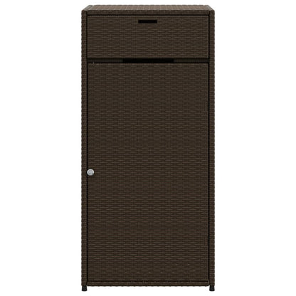 Garden Storage Cabinet Brown 55x55x111 cm Poly Rattan