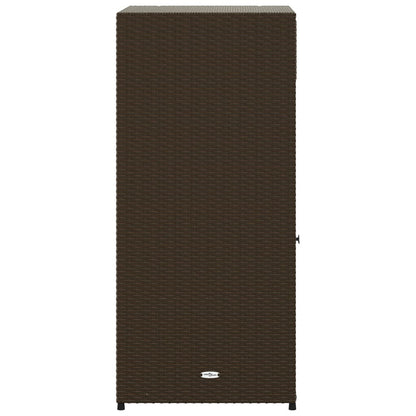 Garden Storage Cabinet Brown 55x55x111 cm Poly Rattan