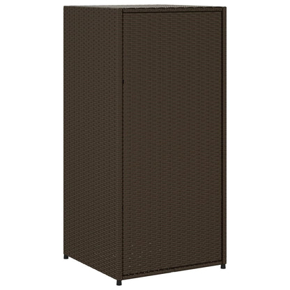 Garden Storage Cabinet Brown 55x55x111 cm Poly Rattan