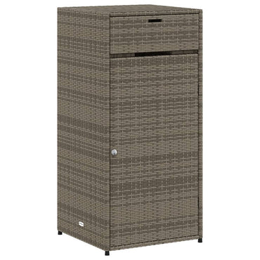 Garden Storage Cabinet Grey 55x55x111 cm Poly Rattan